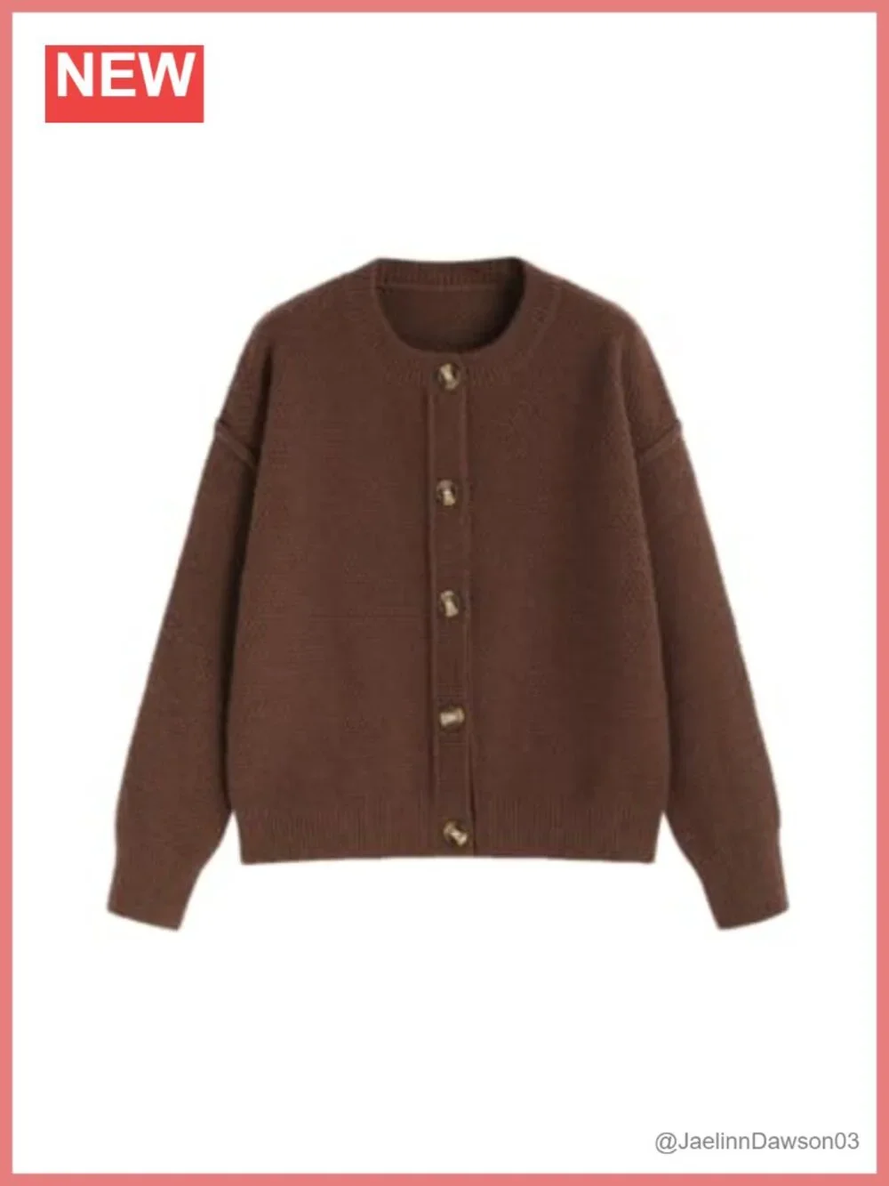 Knit Cardigan Button Down Crew Neck Long Sleeve Thick Outerwear Winter Outfit